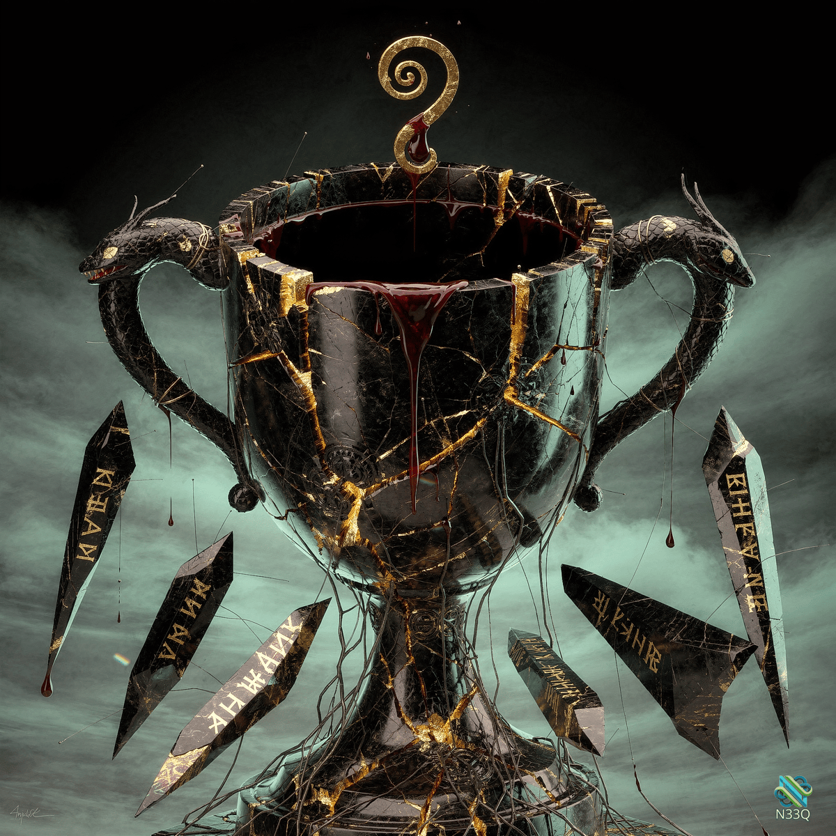 Shattered Trophy with Snake Handles