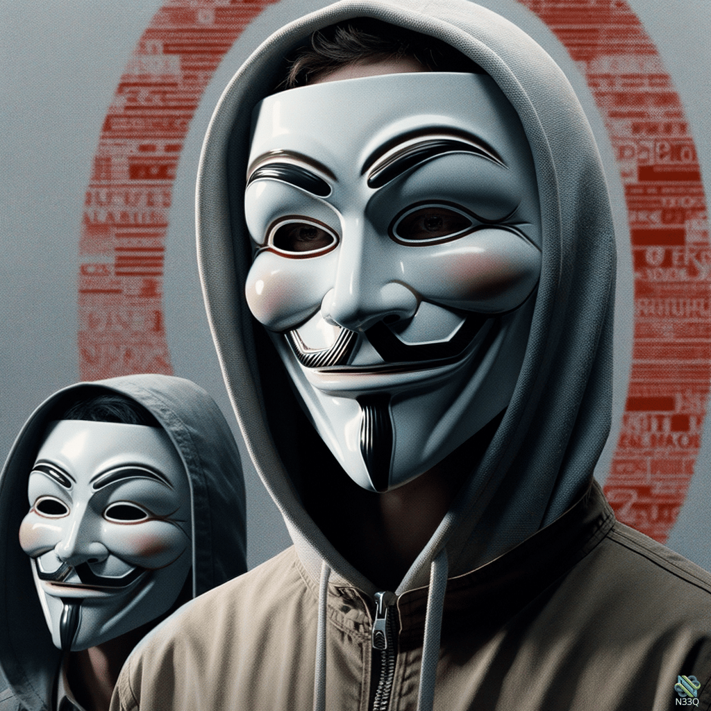Two Hooded Figures in Guy Fawkes Masks