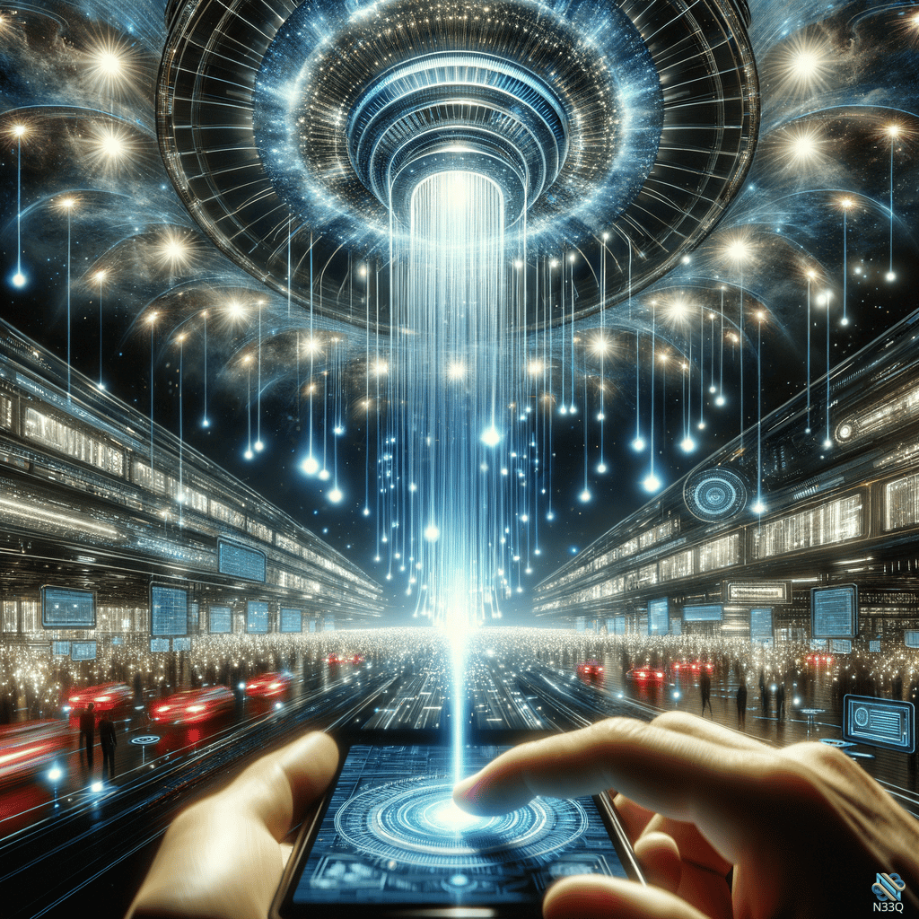 Hands Controlling Hologram in Futuristic Space Station
