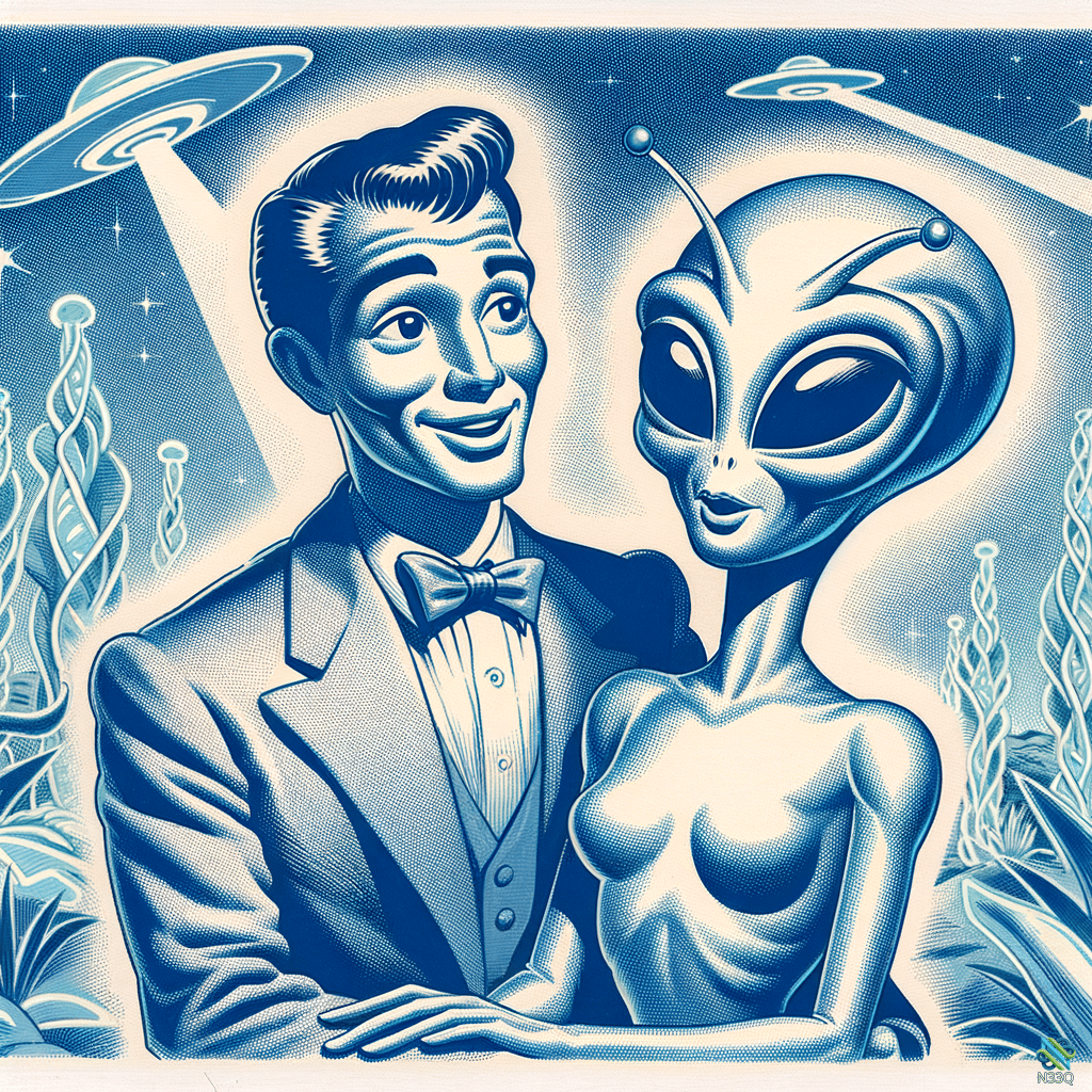Man in Tuxedo with Female Alien
