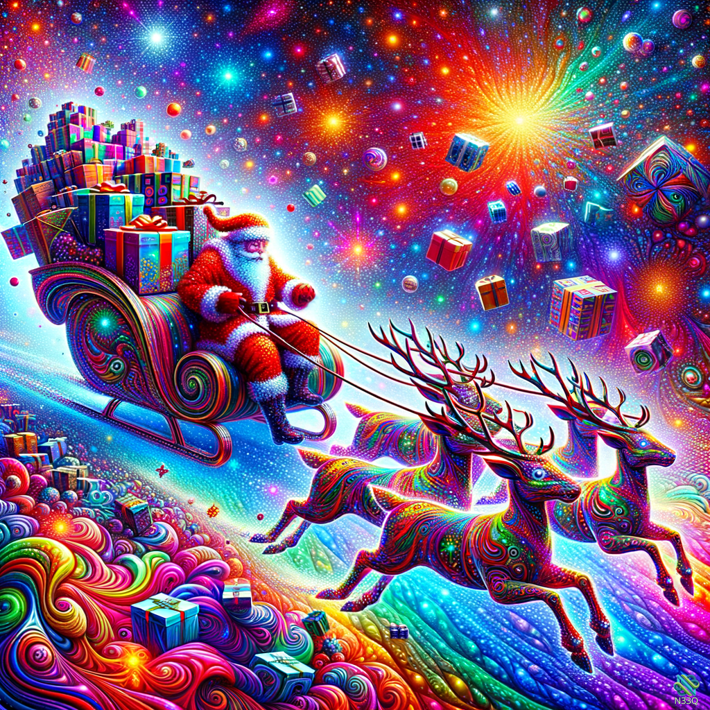Santa's Psychedelic Sleigh Ride Through Space