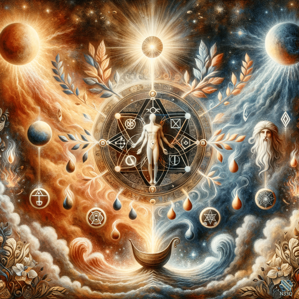 Human Figure in Alchemical Cosmic Circle