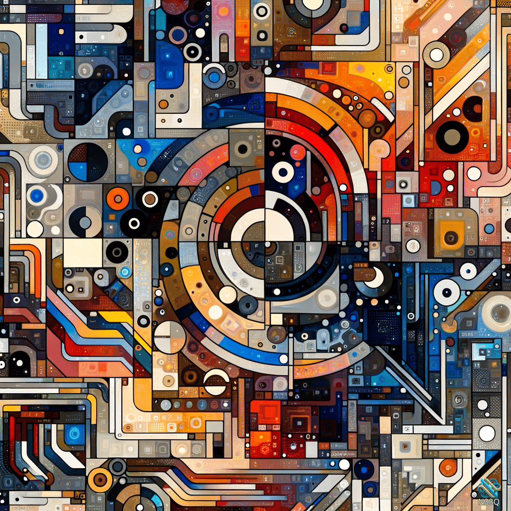 Concentric Circles Geometric Abstract Mosaic