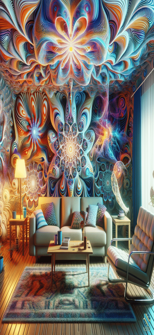 Psychedelic Living Room with Mandala Walls