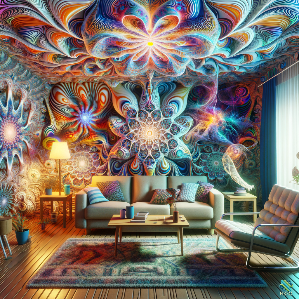 Psychedelic Living Room with Mandala Walls