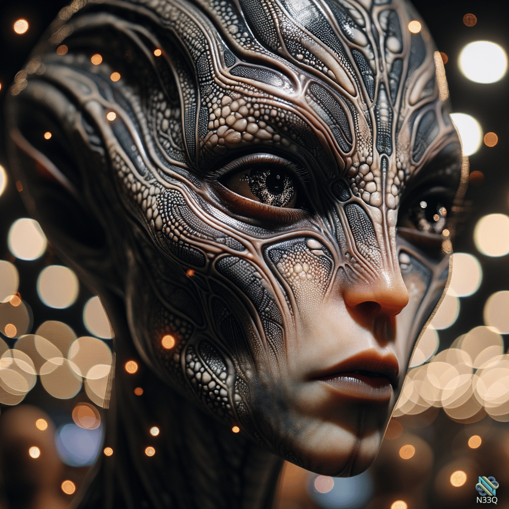 Close-up of Biomechanical Alien Face