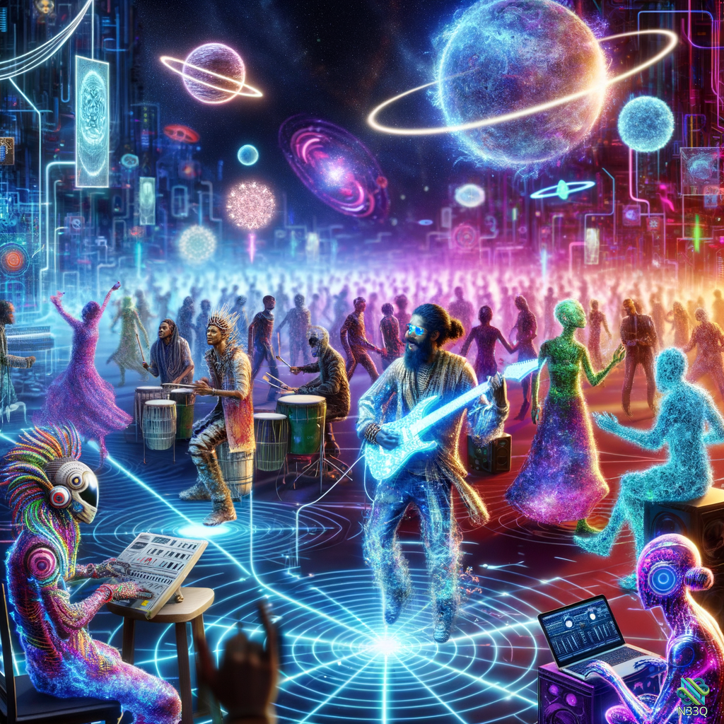 Cosmic Musicians Performing at Neon Galaxy Party