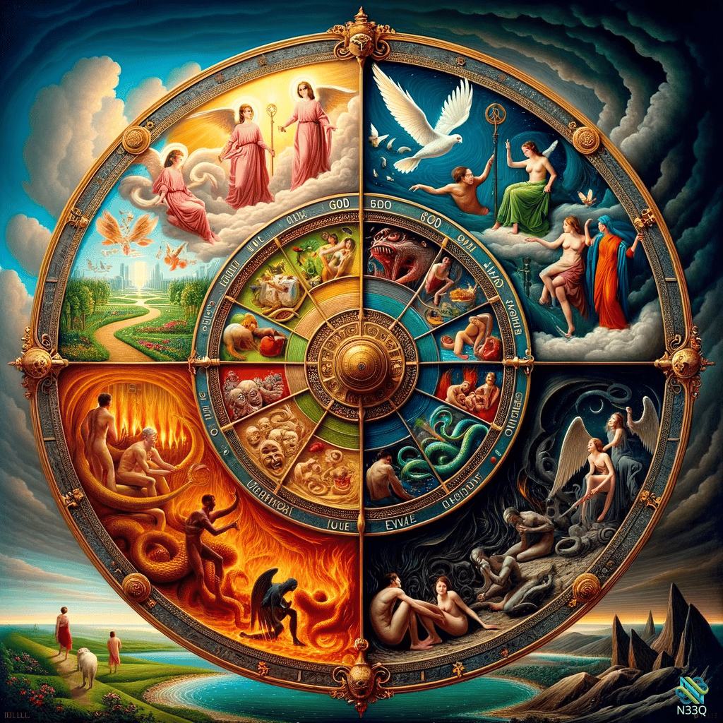 Ornate Wheel of Heaven and Hell