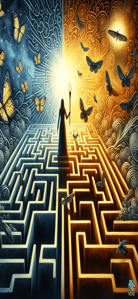 Woman with Torch in Split Labyrinth