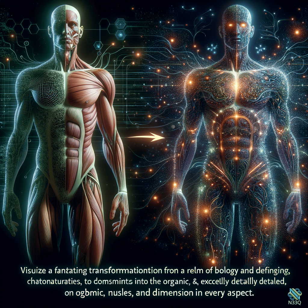 Anatomical Figure Transforming into Digital Entity