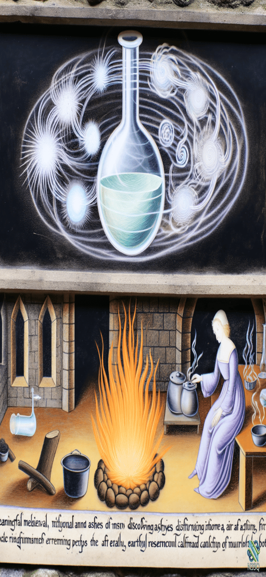 Medieval Alchemist with Glowing Elixir Flask