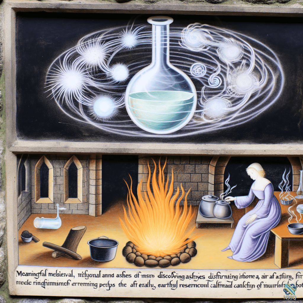 Medieval Alchemist with Glowing Elixir Flask