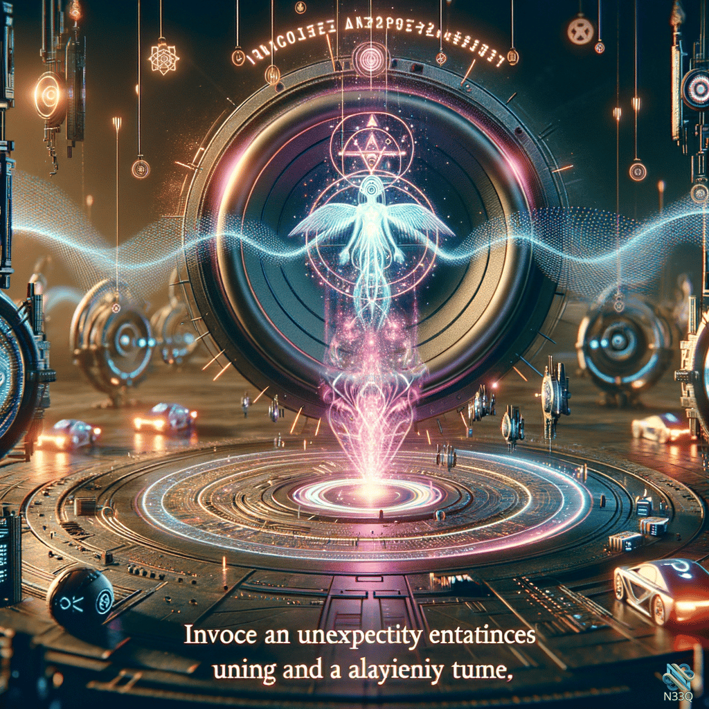 Luminous Angel in Neon Futuristic Portal