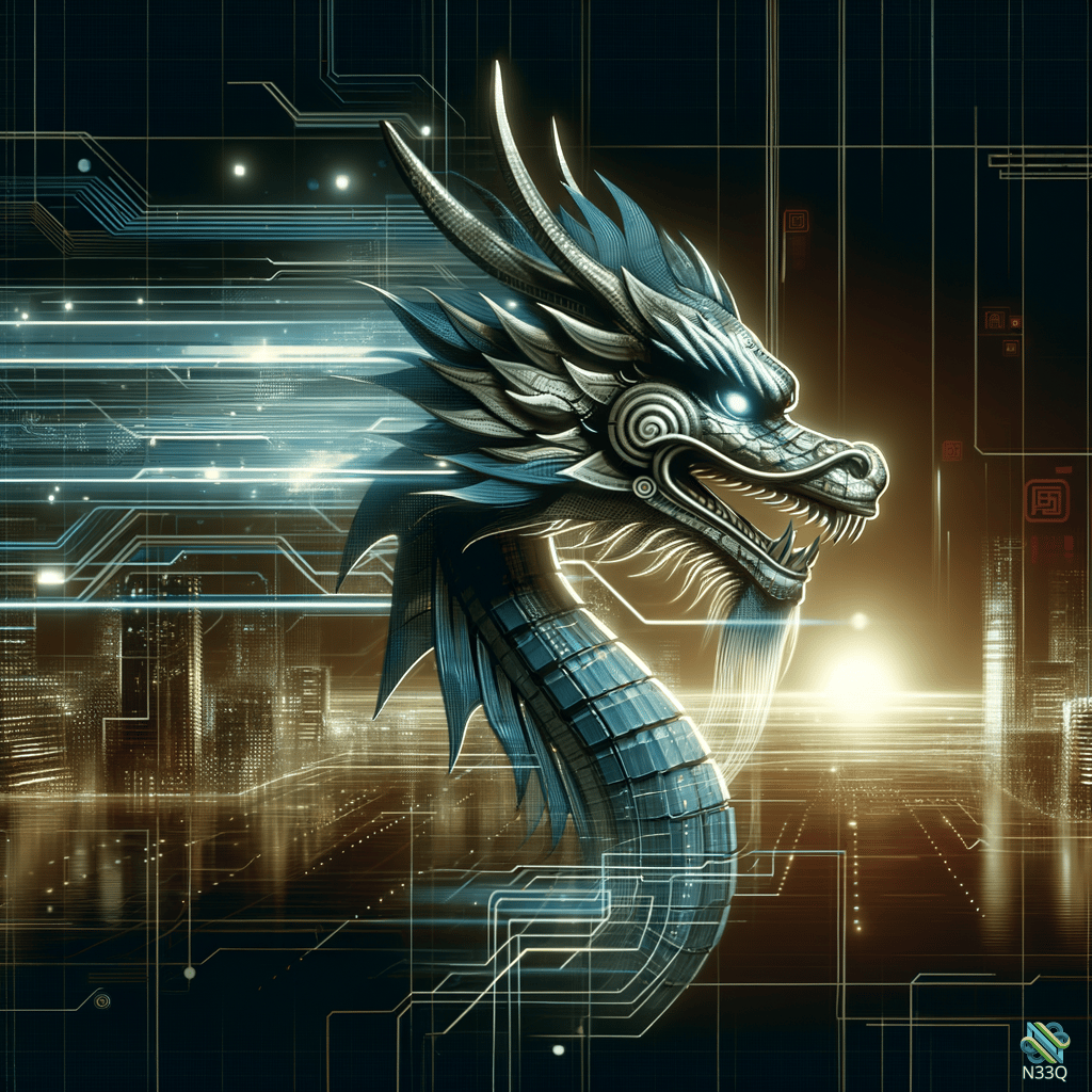 Cyberpunk Dragon in Neon Cityscape
