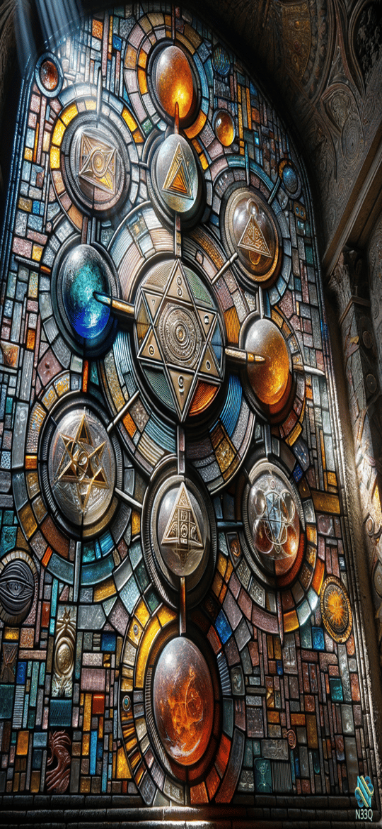 Stained Glass Esoteric Symbol Mandala