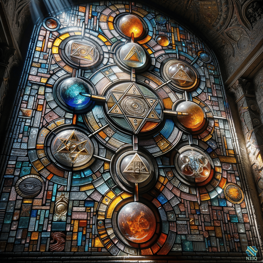 Stained Glass Esoteric Symbol Mandala