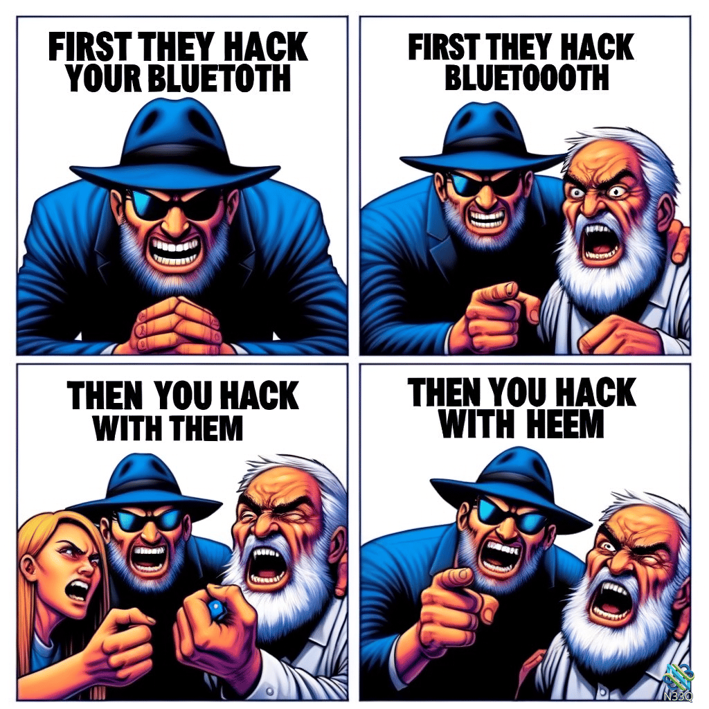 Angry Bearded Men Bluetooth Hacking Comic