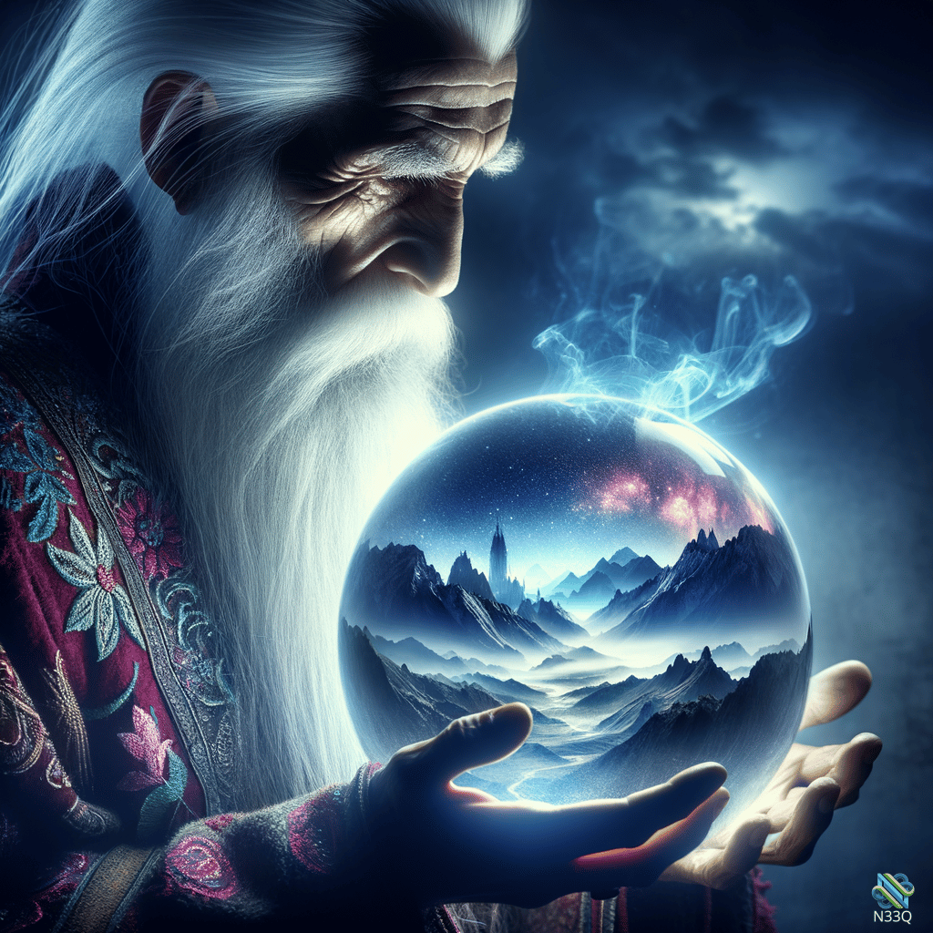 Ancient Sage Holding Mountain Orb