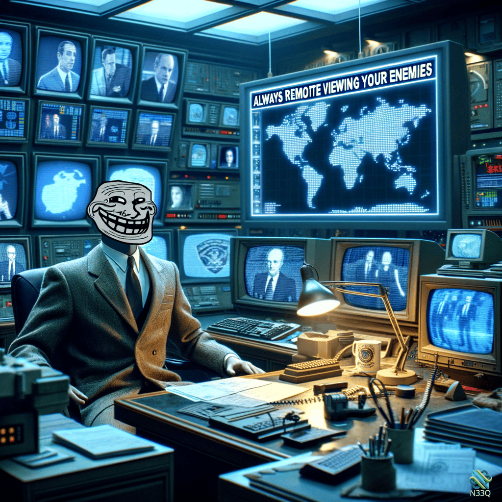 Trollface Agent Monitoring Enemies on World Map