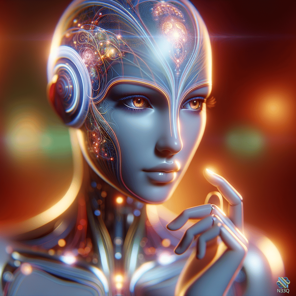 Cyborg Woman with Glowing Circuits