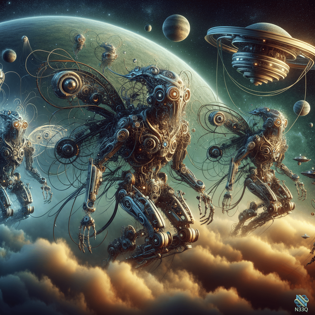 Robotic Insects Soaring Above Alien Planet