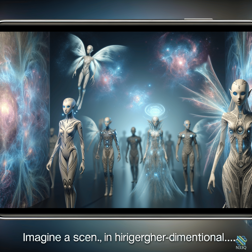 Winged Ethereal Figures in Cosmic Realm