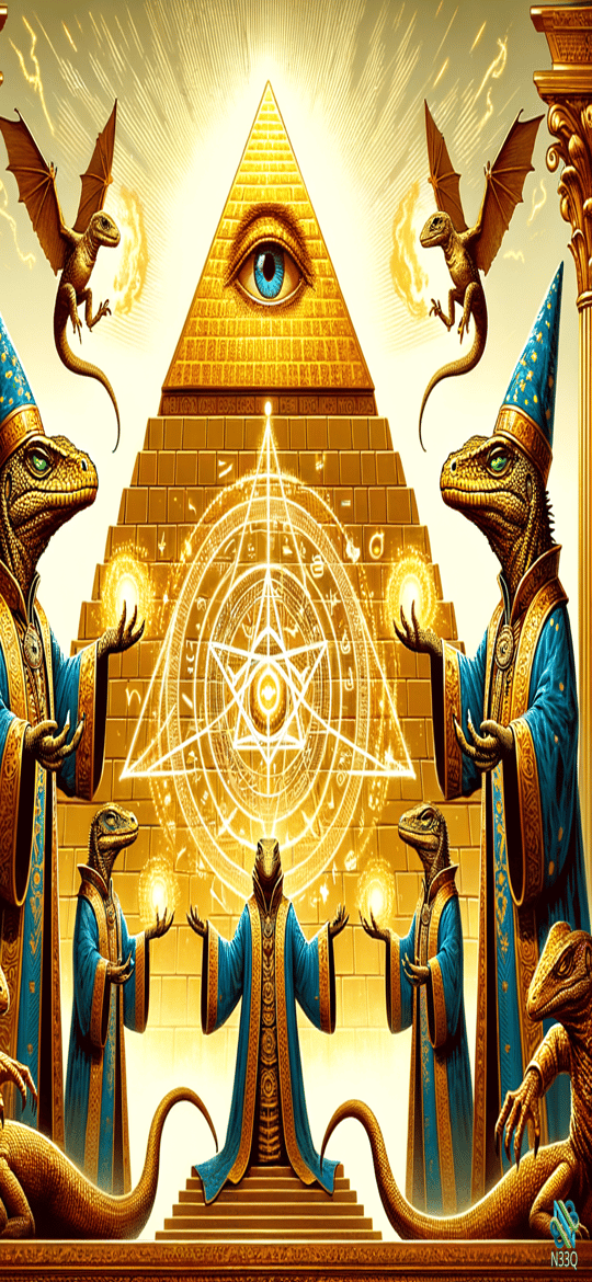 Reptilian Priests Ritual at Golden Pyramid