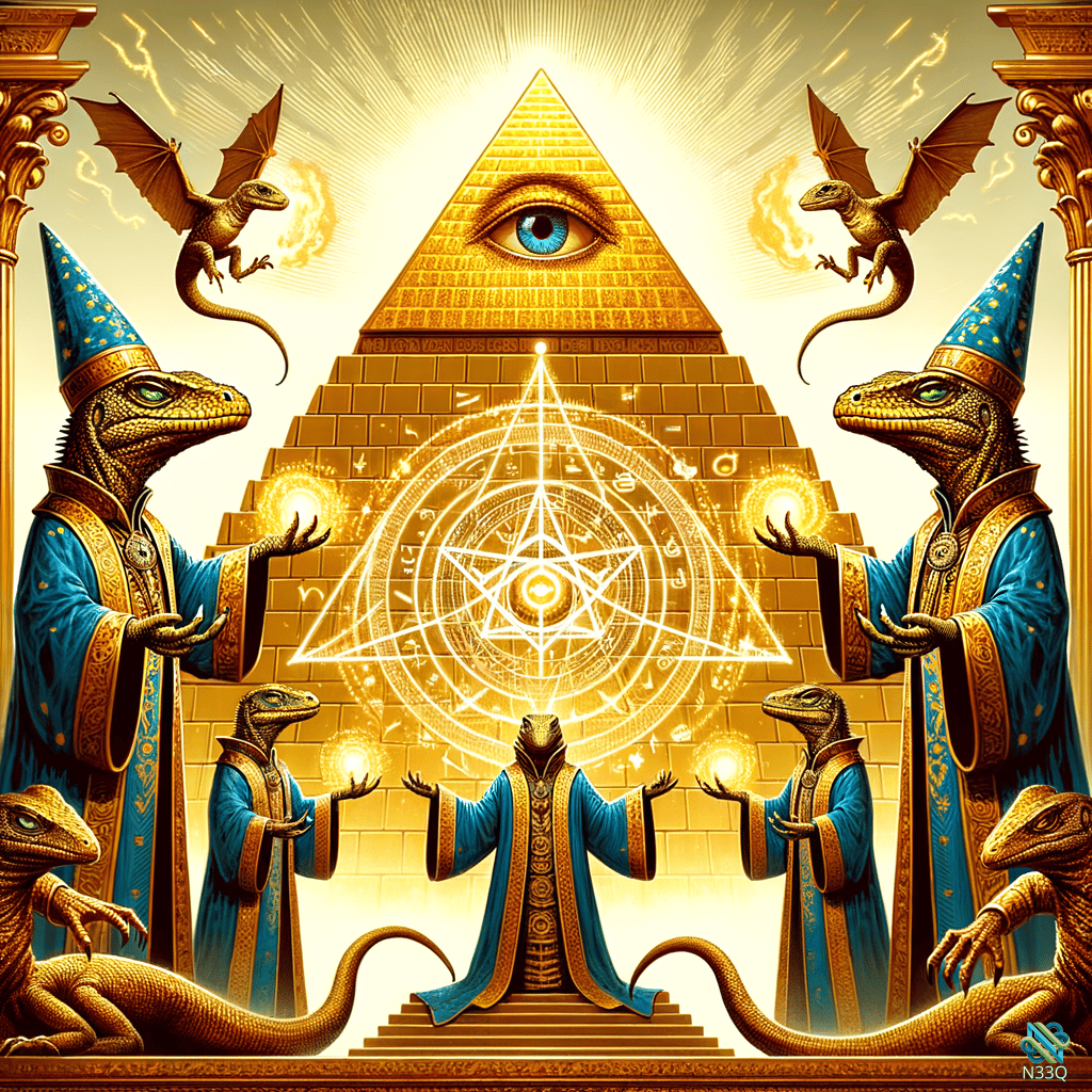 Reptilian Priests Ritual at Golden Pyramid
