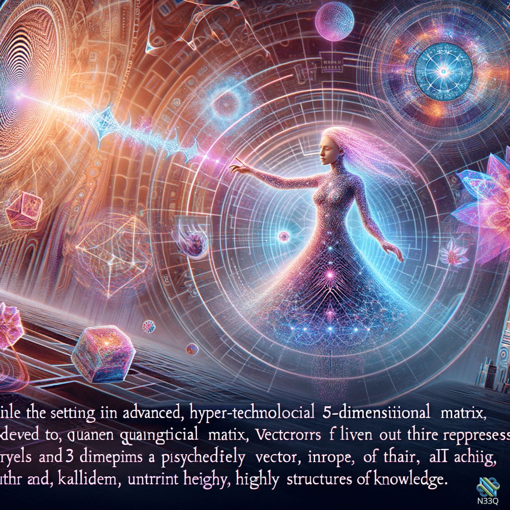 Glowing Woman in Cosmic Geometric Realm
