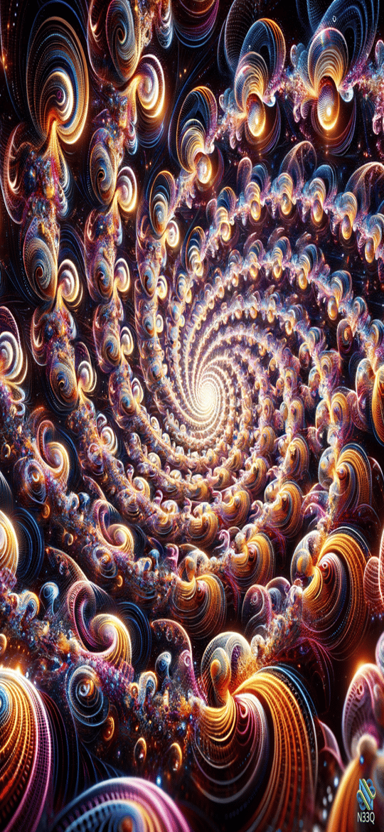 Vibrant Cosmic Fractal Spiral Vortex