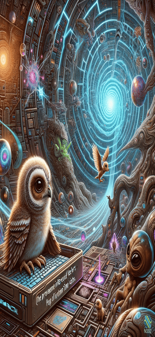 Owl on Quantum Device in Cosmic Vortex