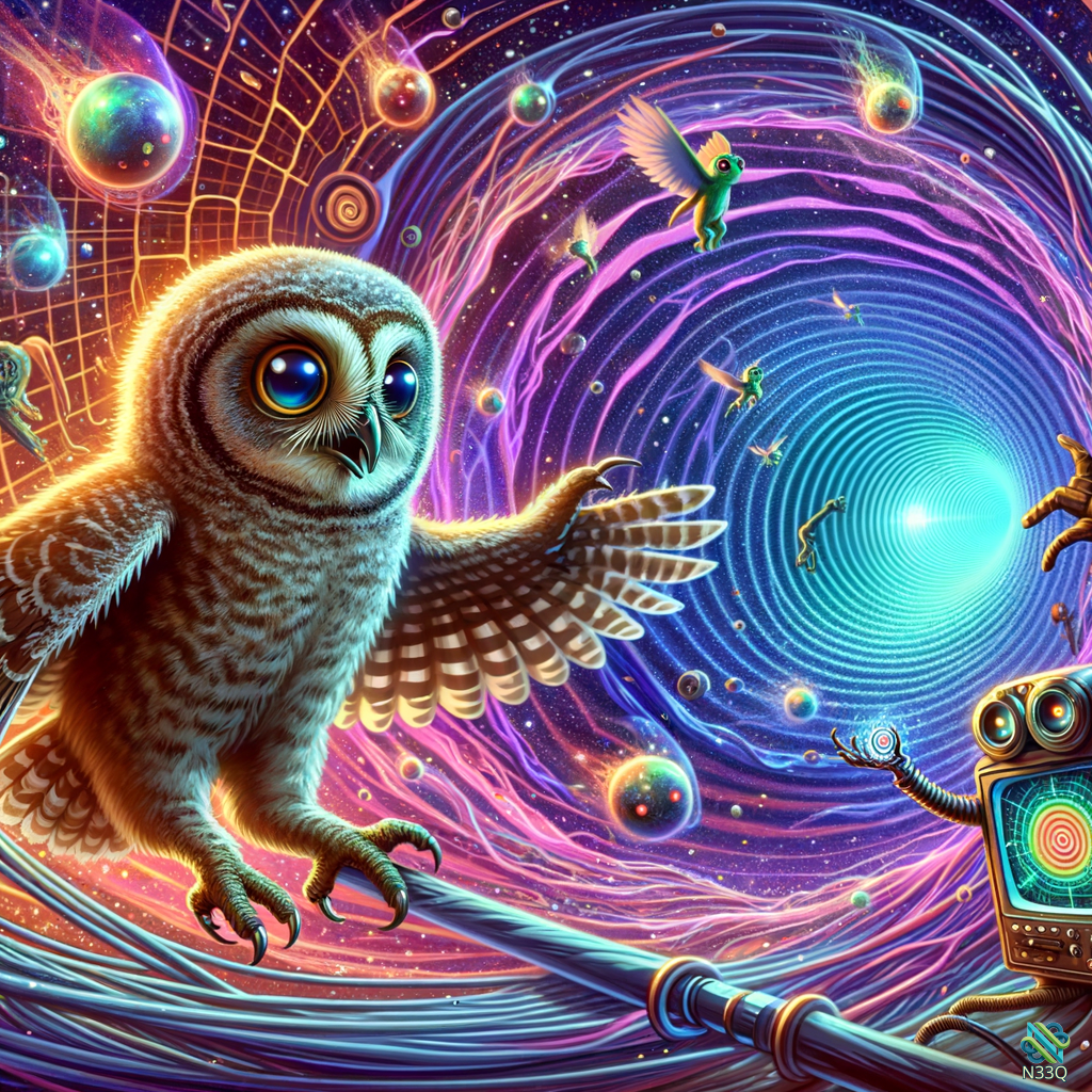 Owl and Robot in Cosmic Vortex