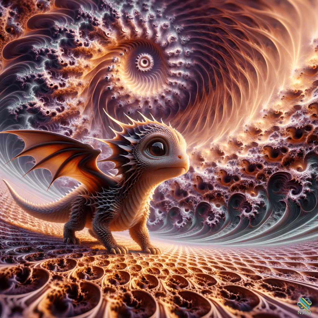 Baby Dragon in Fractal Spiral Vortex