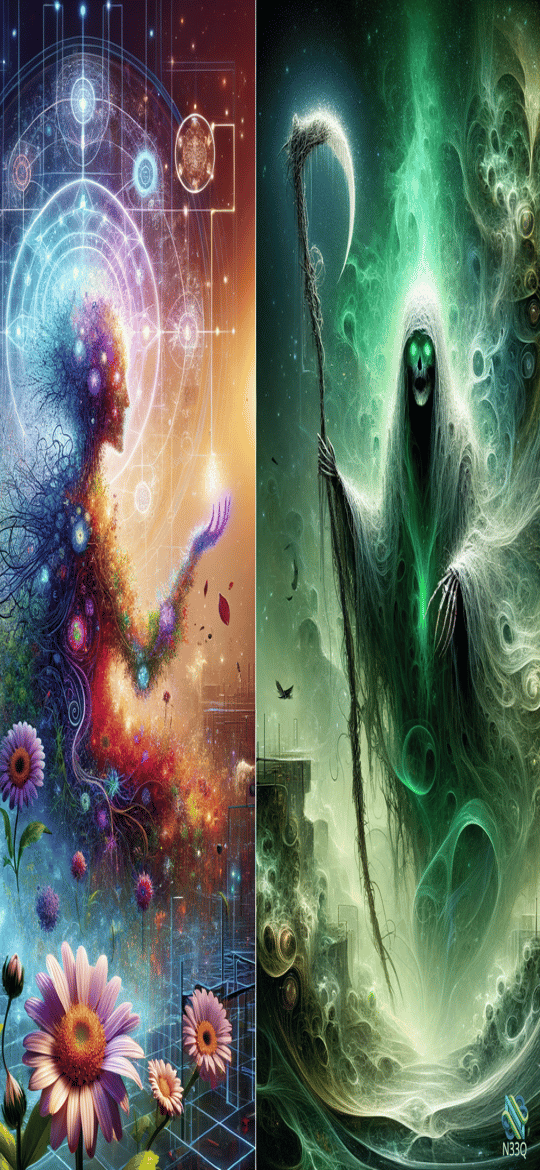 Cosmic Woman and Emerald Grim Reaper