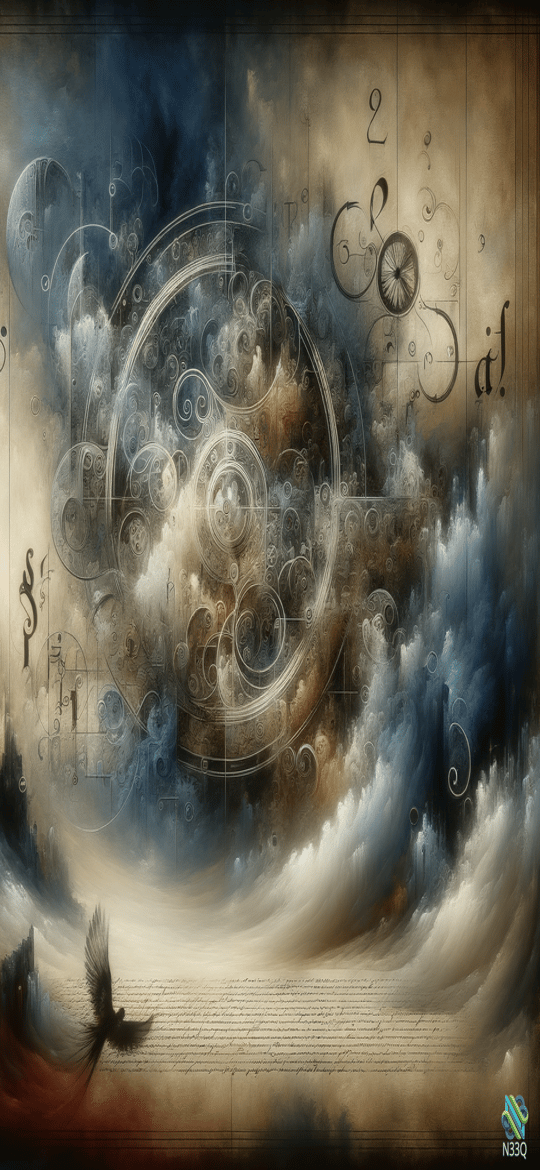Bird Soaring Beneath Ornate Celestial Mechanism