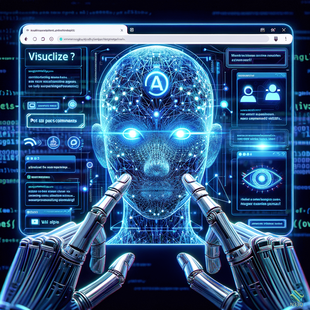 Robotic Hands Pointing at Glowing AI Head