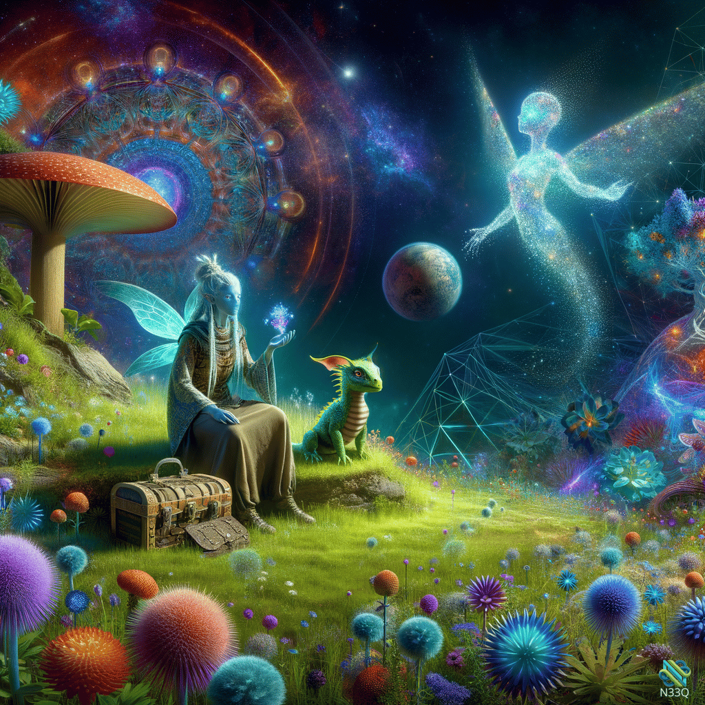 Fairy and Dragon in Cosmic Meadow