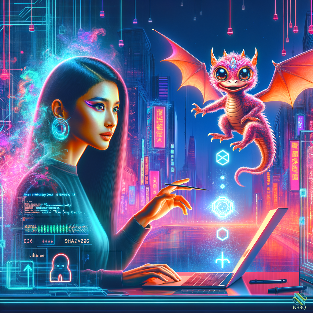 Cyberpunk Woman with Pink Dragon