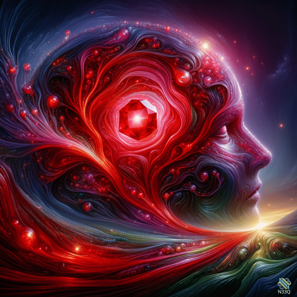 Profile Head with Central Red Crystal