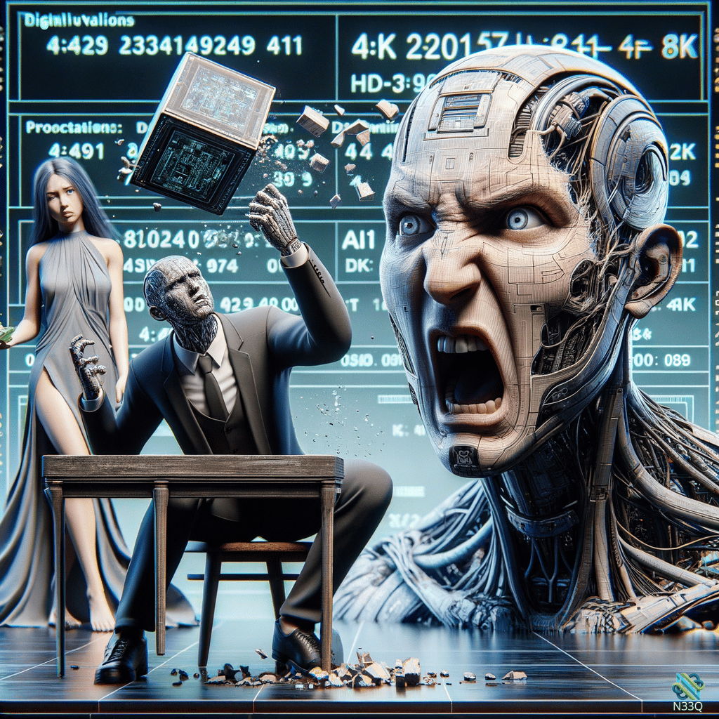 Cyborg Shattering Data Cube Before Angry Android