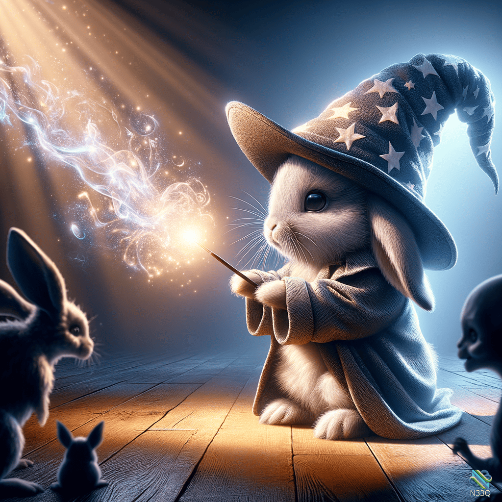 Bunny Wizard Casting Magic Spell