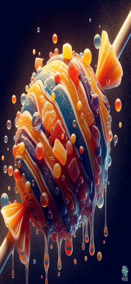 Dripping Gummy Candy Lollipop with Swirls