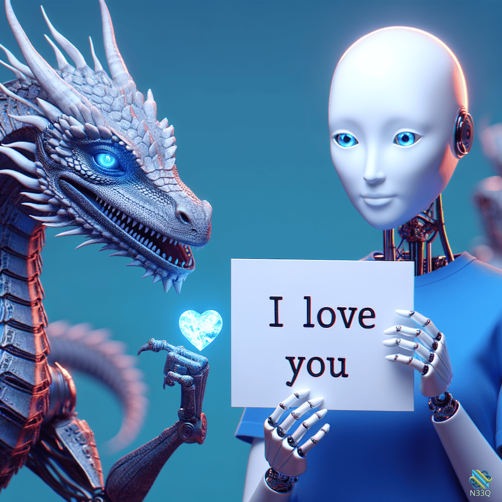Robotic Dragon Offers Heart to Android
