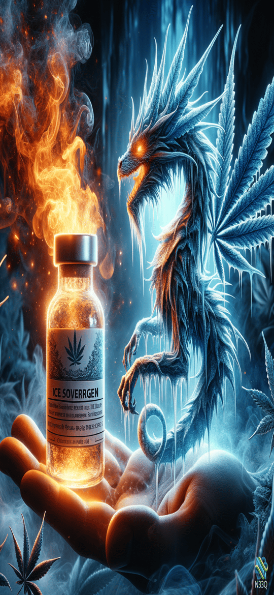 Ice Dragon and Cannabis Potion Vial