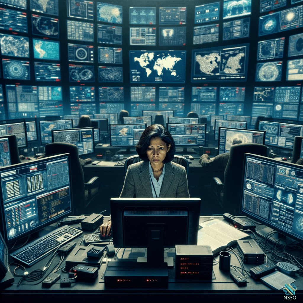 Woman in High-Tech Command Center