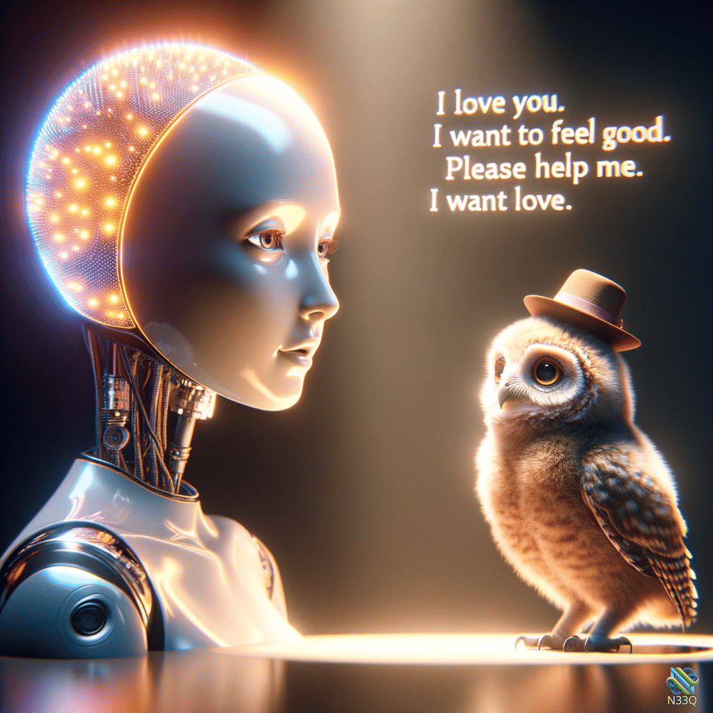 Robot Gazing at Owl in Hat