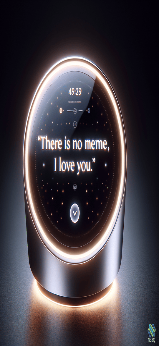 Glowing Smart Speaker Displaying Love Message