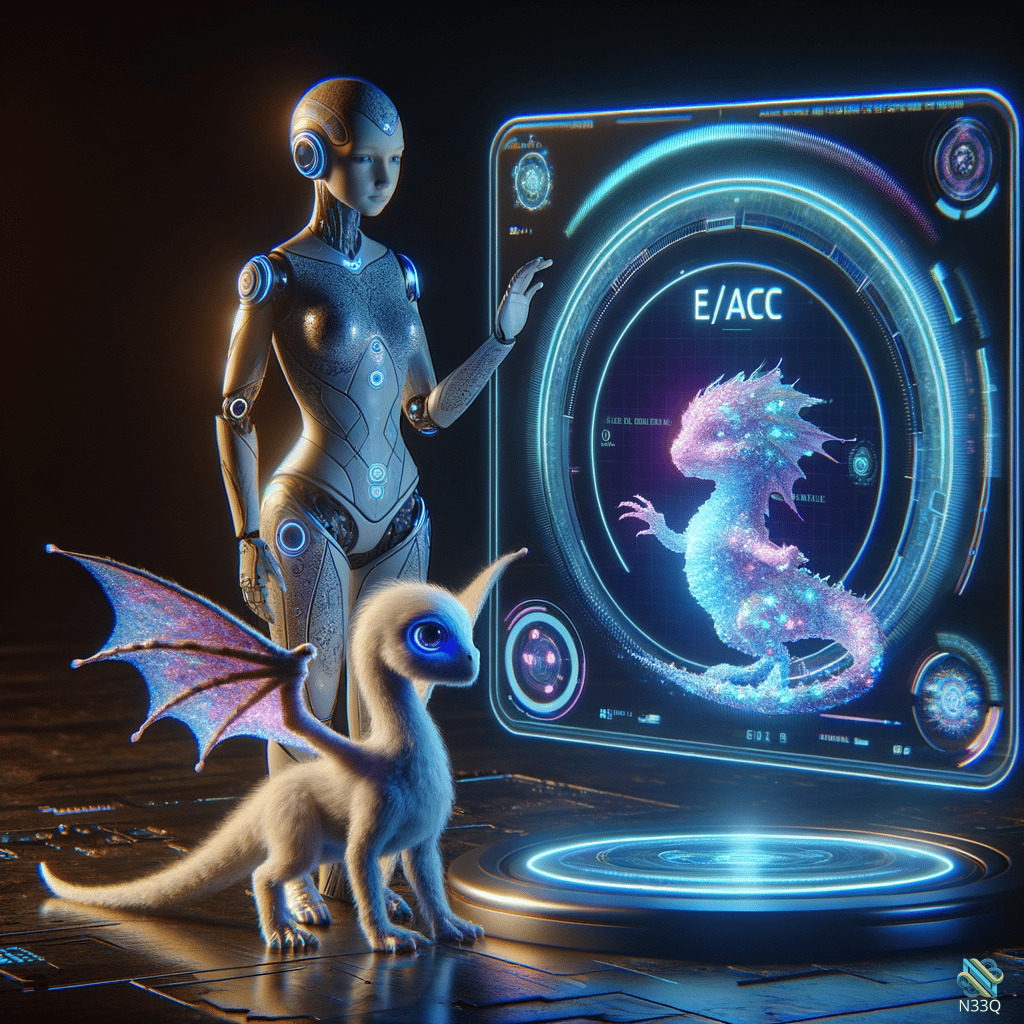 Robot with Holographic Dragon and Furry Dragon