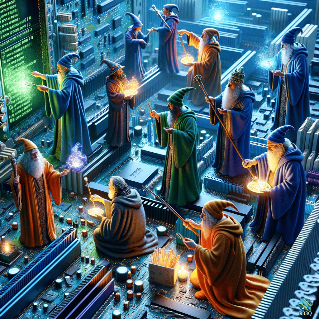 Wizards Casting Spells on Motherboard