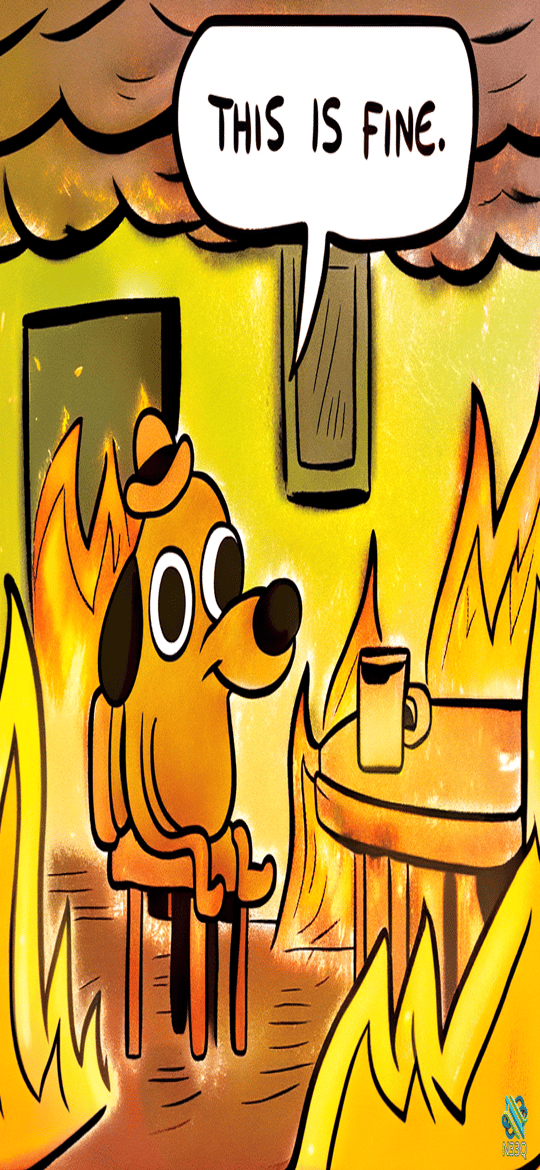 Orange Dog in Burning Room